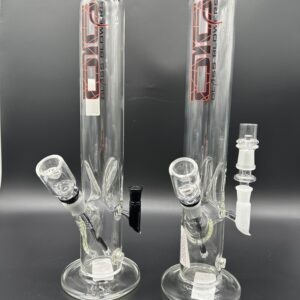Water Pipe 17.5" 7mm Thick OTG Glass Blowers 2 in 1 Flower & Wax with Dab Tool & Flower Bowl Hanger Attachments & Lights with Ice Catcher