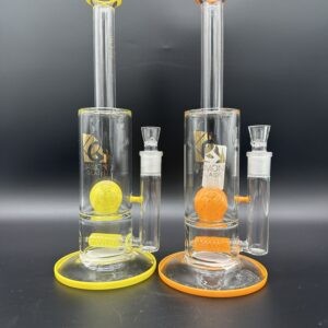WaP 13.5" 5mm Straight Stemless  Dimond Glass Inline Diffused, Disco Perk Orange $329.99