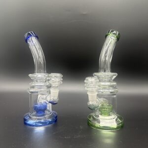 Water Pipe 8" 5mm Thick Bent Neck Banger Hanger with Showerhead Perk