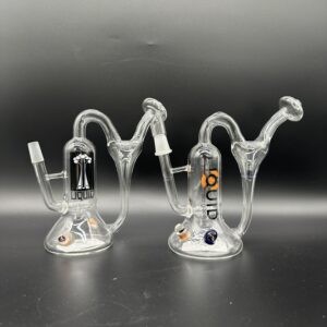 WP 8" 5mm Thick Recycler Liquid SCI Glass with Inline Diffused Perk & Marble Attachment Clear