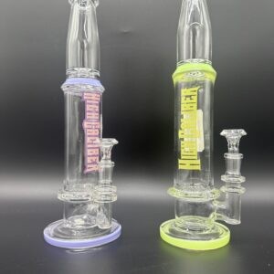 Water Pipe 13" 5mm Straight Tube Stemless High Caliber with Waffle Perk