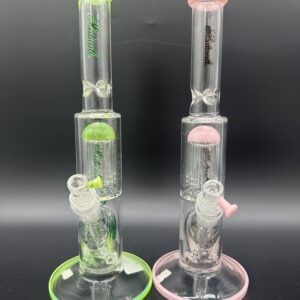 Water Pipe 13" 7mm Thick Straight Medicali Glass with Palm Tree Perk & Ice Catcher
