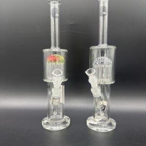 Water Pipe 14.5" 5mm Thick Straight Tube MAV Glass with Palm Tree Perk
