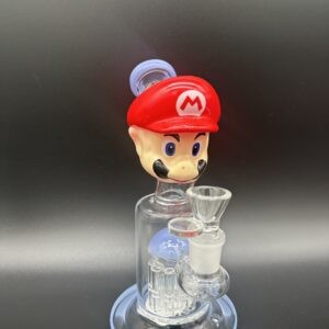 Water Pipe 18" 5mm Thick Banger Hanger with Palm Tree Perk Super Mario