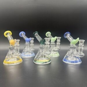 Water Pipe 5" 5mm Thick Bent Neck Banger Hanger with Showerhead Perk