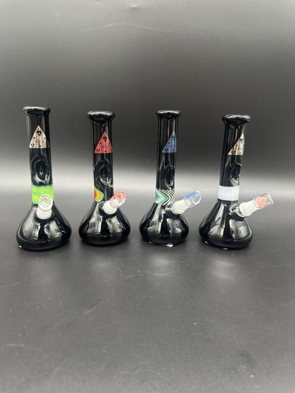 Water Pipe 6.5" 5mm Thick Beaker Nexus Glass with Double Diffi Holes Black