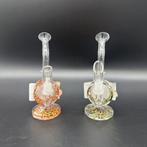 Water Pipe 5" 5mm Thick Banger Hanger Bent Neck with Inline Perk Green & Black $48.99