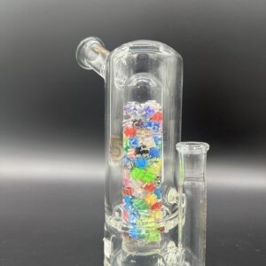 Water Pipe 8" 5mm Thick Banger Hanger Bent Neck Straight Tube Sense Glass with Slitted Perk