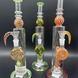 Water Pipe 13" 5mm Thick Straight Tube Banger Hanger Wig Wag Showerhead Perk