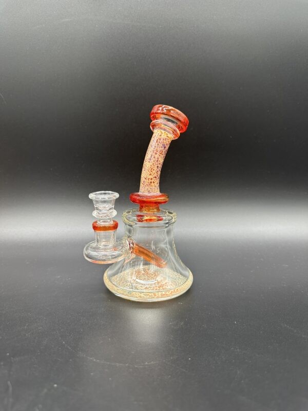 Water Pipe 7" 7mm Thick Banger Hanger Double Diffi Holes Perk Amber