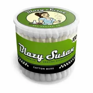 Blazy Susan - Cotton Buds - 100 Counts Per Jar White