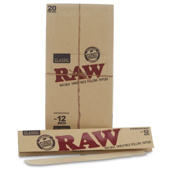 Classic Raw Natural Unrefined Rolling Papers 12 inches