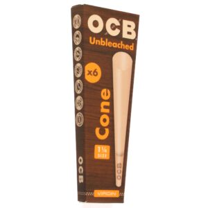 OCB Unbleached Cones 1 1/4 6PK
