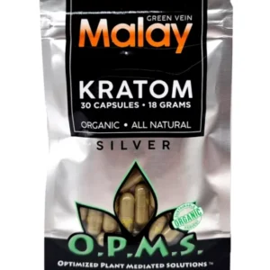 Opms Silver Green Vein Malay 30 Caps