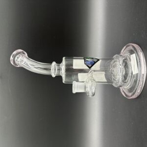 Water Pipe 9.5" Sik Glass Straight Tube Bent Neck Banger Hanger with Showerhead Perk
