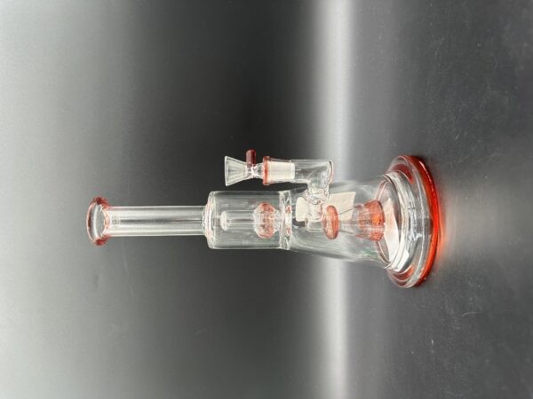 Water Pipe 10.5" Straight Tube Banger Hanger with Double Shower Head Perk Red