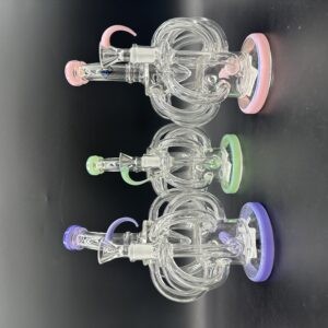 Water Pipe Sik Glass 9" Straight Tube with Octopus Recycler with Inline Perk