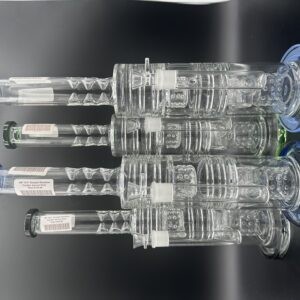 Water Pipe 18.5" Straight Tube Stemless with Double Jacuzzi Perk  & Ice Catcher
