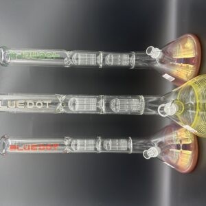 Waterpipe 22.5" 5mm Beaker Thick Blue Dot Fumed with Double Palm Tree Perk & Ice Catcher