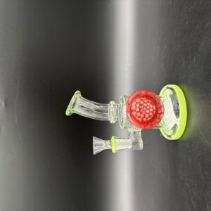 Water Pipe 6" 5mm Thick Straight Tube Banger Hanger with Honeycomb Marble & Shower Head Perk Slime Green