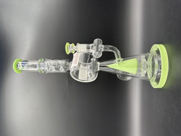 Water Pipe 18" Sik Glass Recycler Banger Hnager with Octopus Perk & Ice Catcher Slime Green