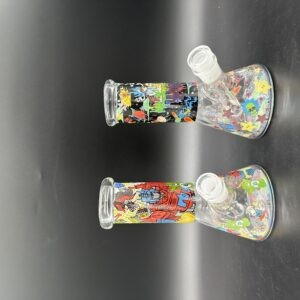 Water Pipe Beaker 7" 5mm Thick with Downstem, Banger , Dab Tool, Tray & Geinder Set