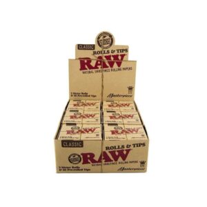 Raw Roll & Tips Masterpiece 3 meter roll & 30 Pre Rolled Tips