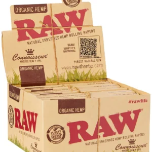 Raw Organic Hemp Connoisseur King Size Slim Paper + Tips