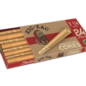 Zig Zag Unbleached Cones 1 1/4 24CT