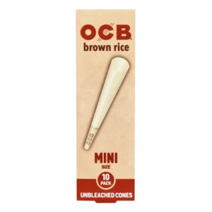 OCB Unbleached Cones Brown Rice Mini Size 10 Pack