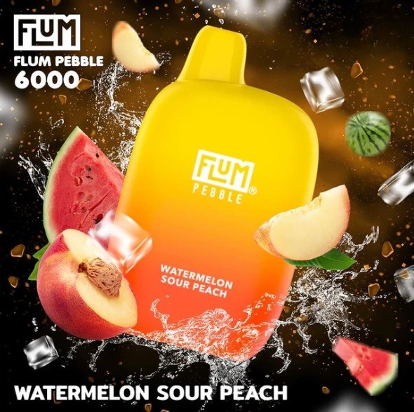 elf bar vape uk Flum Pebble 6000 Puffs Watermelon Sour Peach – Hi-Life Smoke Shop