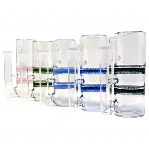 6" 14mm 90° Cylinder Double Honeycomb Perc Ash Catcher