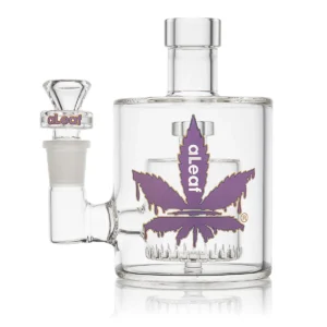WaterPipe 8" 5mm Thick Aleaf The Chubby Bubbler with Palm Tree Perc (Purple)