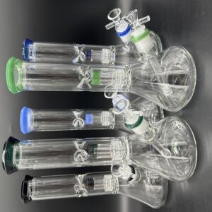 Water pipe 11" 5mm Thick Clear Beaker With Showerhead Perc & Ice Catchers