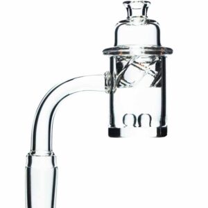 25mm Clear Terp Pearls Flat Banger 14mm Male w/  Spinner Carb Cap