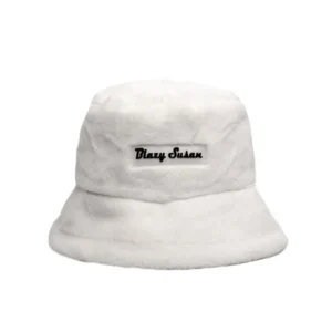 Blazy Susan Fuzzy Bucket Hat {White}