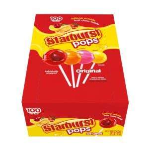 Starburst Pops Fruit Chew Filled Lollipops