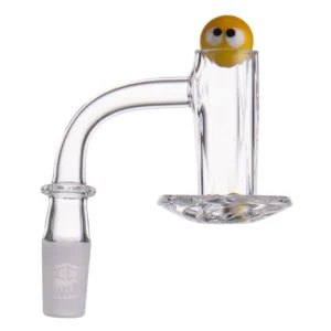 IC Quartz - CARBON |14mm Male 90° Quartz Banger with Carb Cap and Terp Balls and Terp Ball Grabber