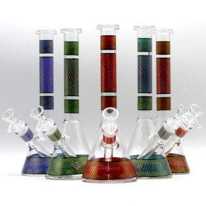 WaterPipe 10" 5mm Thick Beaker Frit w/ Gold Band