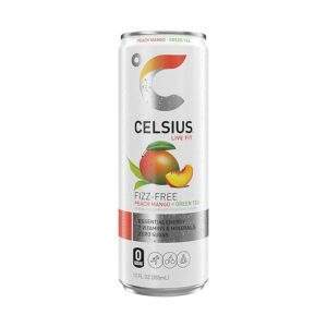 CELSIUS Peach Mango Green Tea, Functional Essential Energy Drink