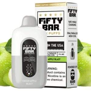 Fifty Bar Disposable Vape | 20K Puffs {Green Apple Blast}