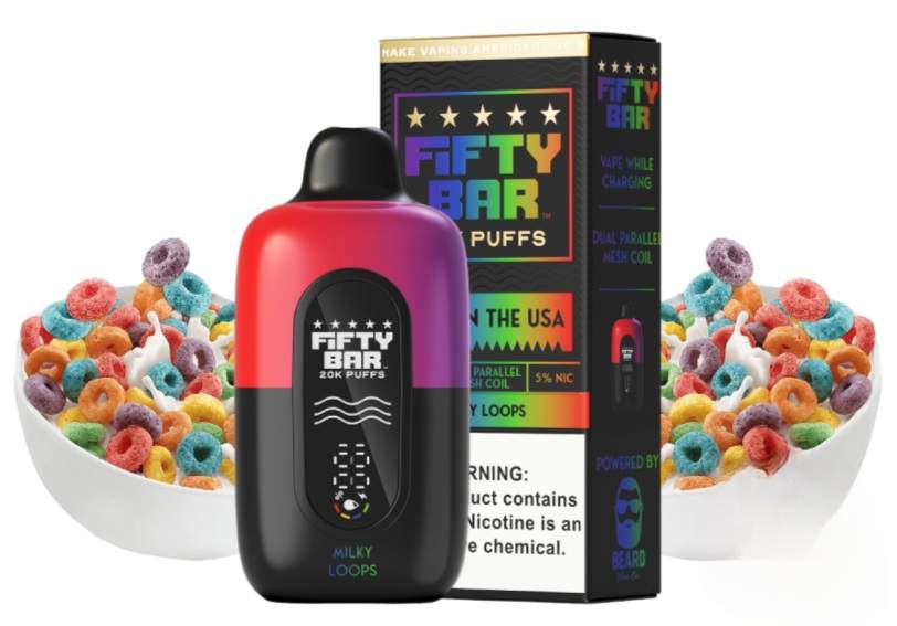 Fifty Bar Disposable Vape | 20K Puffs {Milky Loops}