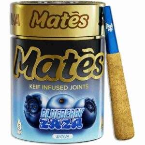 Muha Meds Mates Kief Infused Prerolls - 3 Grams - 5 Counts Per Jar {Sativa,Blueberry Razz}