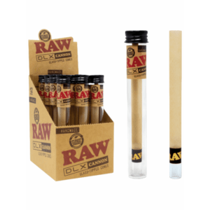 Raw Dlx Glass Tip Hand Rolled King Size Cannon