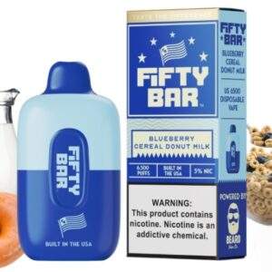 Fifty Bar Disposable Vape | 20K Puffs {Blueberry Cereal Dount Milk}