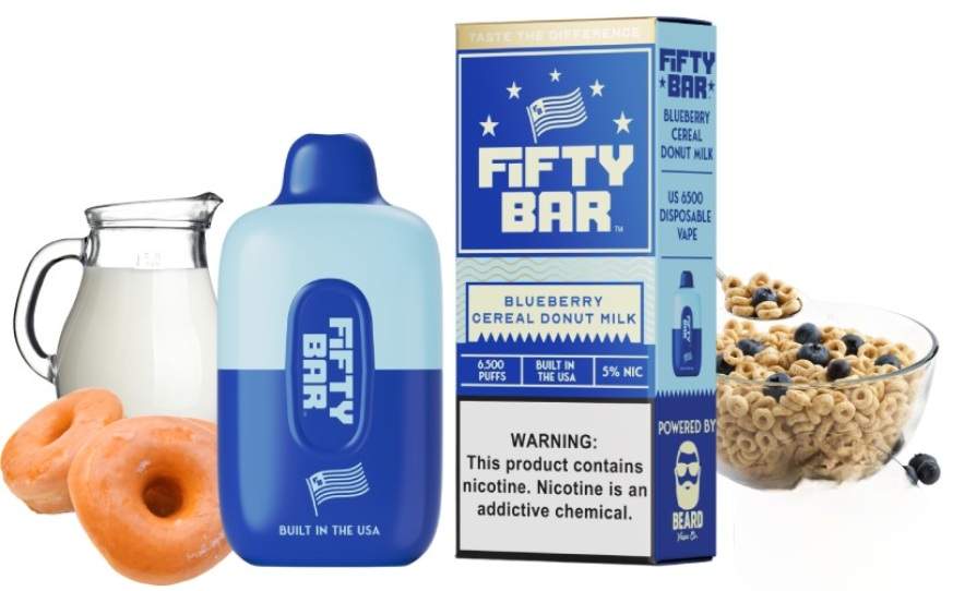 Fifty Bar Disposable Vape | 20K Puffs {Blueberry Cereal Dount Milk}