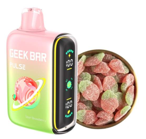 Geek Bar Pulse 15000 Disposable Vape (Sour Strawberry) – Hi-Life Smoke Shop