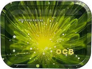 OCB Premium Metal Rolling Tray - Small Flower Burst