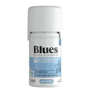 Blues Kratom 7-Hydroxymitragynine Extra Strength Chewable Tablets {30mg Tablet}