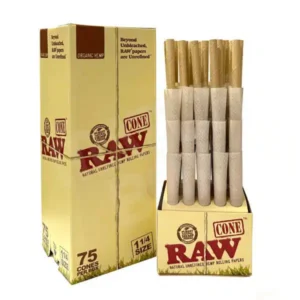 Raw - Organic Hemp Cone - 1 1/4 Size - 75 Counts